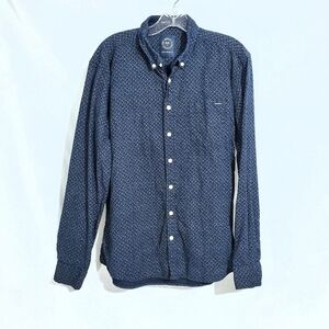 Lindbergh Blue Geometric Button Down Shirt